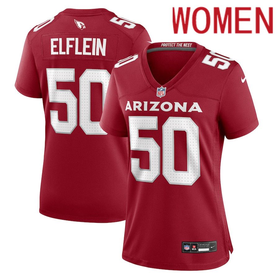 Women Arizona Cardinals #50 Pat Elflein Nike Cardinal Team Game NFL Jersey